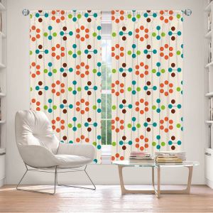Decorative Window Treatments | Nika Martinez - Mid Century Flower Orange