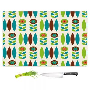 Artistic Kitchen Bar Cutting Boards | Nika Martinez - Mid Century Spring Floral