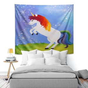 Artistic Wall Tapestry | nJoy Art - Rainbow Unicorn ll