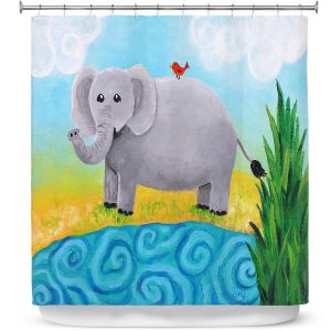 Premium Shower Curtains | nJoy Art - Elephant