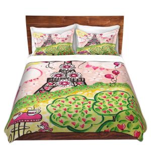 Artistic Duvet Covers and Shams Bedding | nJoy Art - Paris In Pink