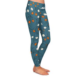 Casual Comfortable Leggings | Olive Smith - Wildflower 2 | Nature Pattern Floral