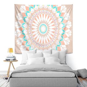 Artistic Wall Tapestry | Organic Saturation - Feather Star Mandala