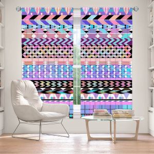 Decorative Window Treatments | Organic Saturation Girly Colorful Aztec Pattern