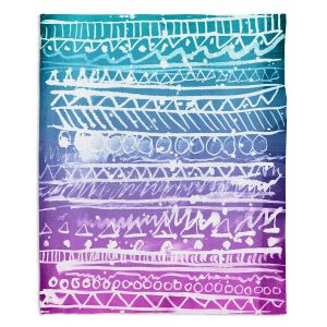 Decorative Fleece Throw Blankets | Organic Saturation - Pastel Ombre Aztec