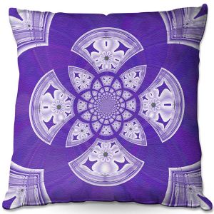 Throw Pillows Decorative Artistic | Pam Amos - Daisy Tile Purple | Geometric