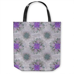 Unique Shoulder Bag Tote Bags | Pam Amos - Abstract Flower Tile Violet | repetition floral
