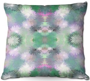 Throw Pillows Decorative Artistic | Pam Amos - Daisy Blush 1 Emerald Pink | repetition geometric mandala flower