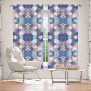 Decorative Window Treatments | Pam Amos - Daisy Blush 2 Blues | repetition geometric flower
