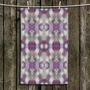 Unique Hanging Tea Towels | Pam Amos - Daisy Blush 2 Plum | repetition geometric flower