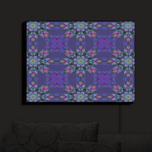 Nightlight Sconce Canvas Light | Pam Amos - Floral Quilt Violet | pattern flower repetition