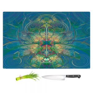 Artistic Kitchen Bar Cutting Boards | Pam Amos - Flower Lady Blue Yellow | pattern digital flowers repetition
