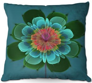 Decorative Outdoor Patio Pillow Cushion | Pam Amos - Ghost Flower Clover | digital flower nature