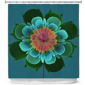 Premium Shower Curtains | Pam Amos - Ghost Flower Clover | digital flower nature