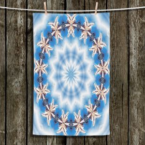 Unique Bathroom Towels | Pam Amos - Kaleidoscope Blue | Pattern mandala circular geometry