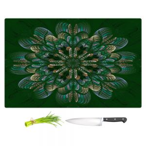 Artistic Kitchen Bar Cutting Boards | Pam Amos - Quilted Flower Mint Jelly | mandala circle pattern