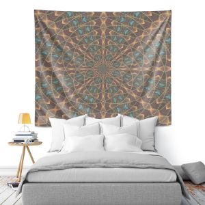 Artistic Wall Tapestry | Pam Amos - Quilted | Abtract circular geometric mandala pattern