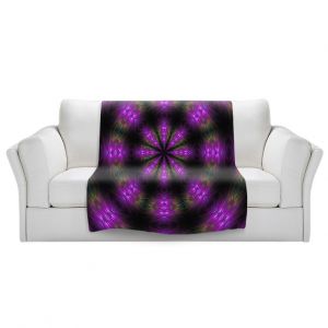 Artistic Sherpa Pile Blankets | Pam Amos - Spun Flowers | Nature floral mandala spiritual circular geometric