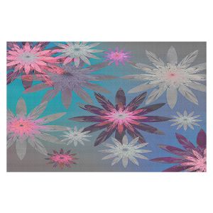 Decorative Floor Covering Mats | Pam Amos - Starburst Blue PInk | digital flower pattern