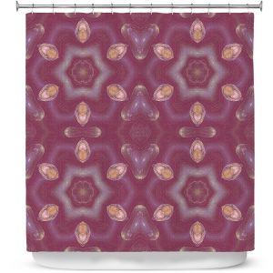 Premium Shower Curtains | Pam Amos - Teardrops Red | Mandala shapes geometric