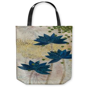 Unique Shoulder Bag Tote Bags | Paper Mosaic Studio - Blue Lotus