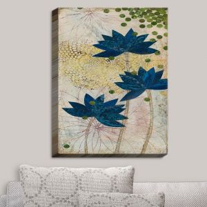 Decorative Canvas Wall Art | Paper Mosaic Studio - Blue Lotus | Flowers Patterns