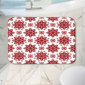 Decorative Bathroom Mats | Paper Mosaic Studio - Christmas Folk Art | Pattern snowflake holiday xmas