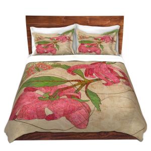 Artistic Duvet Covers and Shams Bedding | Paper Mosaic Studio - Encircle | flower floral nature