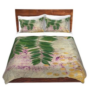 Artistic Duvet Covers and Shams Bedding | Paper Mosaic Studio - Green Willow