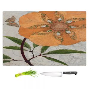 Artistic Kitchen Bar Cutting Boards | Paper Mosaic Studio - Orange Flower