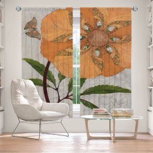 Decorative Window Treatments | Paper Mosaic Studio - Orange Flower