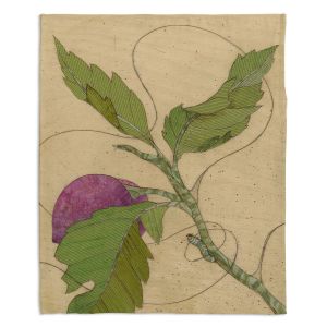 Decorative Fleece Throw Blankets | Paper Mosaic Studio - Purple Flower