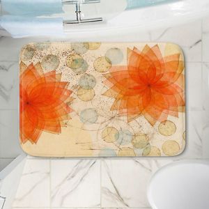Decorative Bathroom Mats | Paper Mosaic Studio - Spacey Orange Flowers