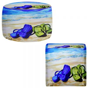 Round and Square Ottoman Foot Stools | Patti Schermerhorn - Naked Feet on the Beach
