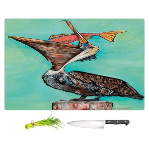 Artistic Kitchen Bar Cutting Boards | Patti Schermerhorn - Pelican On Edge | Sea Bird Fish