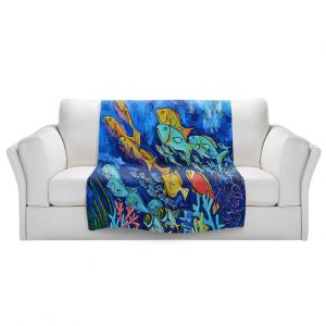 Artistic Sherpa Pile Blankets | Patti Schermerhorn - Reef Fish | sea ocean underwater nature