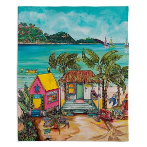 Decorative Fleece Throw Blankets | Patti Schermerhorn - Star Fish Wishes | Beach House Ocean Boats Coast Mountains Beach Palm Trees