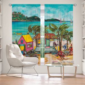 Decorative Window Treatments | Patti Schermerhorn - Star Fish Wishes | Beach House Ocean Boats Coast Mountains Beach Palm Trees