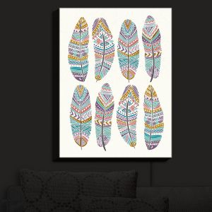 Nightlight Sconce Canvas Light | Pom Graphic Design - Boho Feathers | Feathers Boho