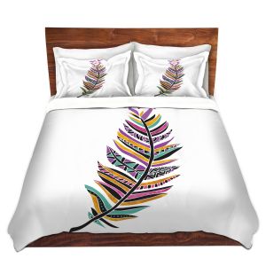 Artistic Duvet Covers and Shams Bedding | Pom Graphic Design - Feather and Birds | Animals Birds Nature