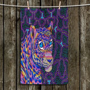 Unique Bathroom Towels | Rachel Brown - Jungle Jaguar | animal surreal cat pattern