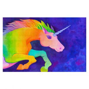 Decorative Floor Covering Mats | Rachel Brown - Unicorn | animal fantasy rainbow