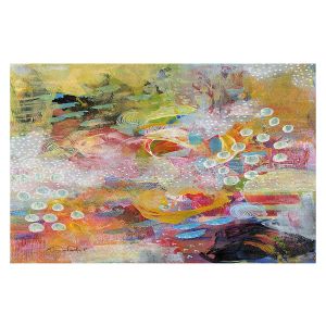 Decorative Floor Covering Mats | Rina Patel Art - Happy Dance | Abstract Floral Flower