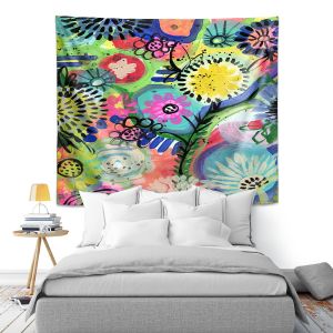 Artistic Wall Tapestry | Robin Mead - Botanical 1 | flower simple outline nature