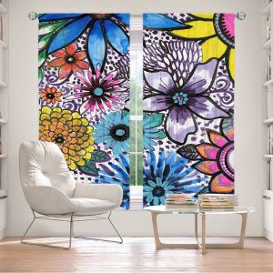 Decorative Window Treatments | Robin Mead - Flower Pop | Floral Pattern Flowers Nature