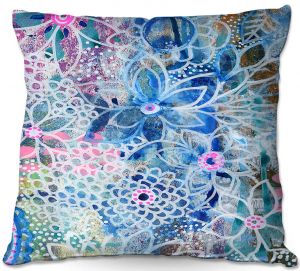 Decorative Outdoor Patio Pillow Cushion | Robin Mead - Freesia | Floral Pattern Flowers Nature