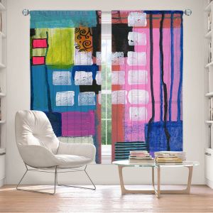 Decorative Window Treatments | Robin Mead - Pink Houses 1 | Abstract Square Shapes