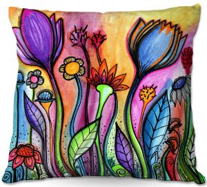 Throw Pillows Decorative Artistic | Robin Mead - Rainbow Flowers