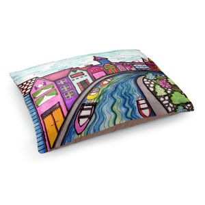 Decorative Dog Pet Beds | Robin Mead - Rivers Bend | city scape town stream canal