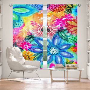 Decorative Window Treatments | Robin Mead - Vibrant | flower pattern simple abstract